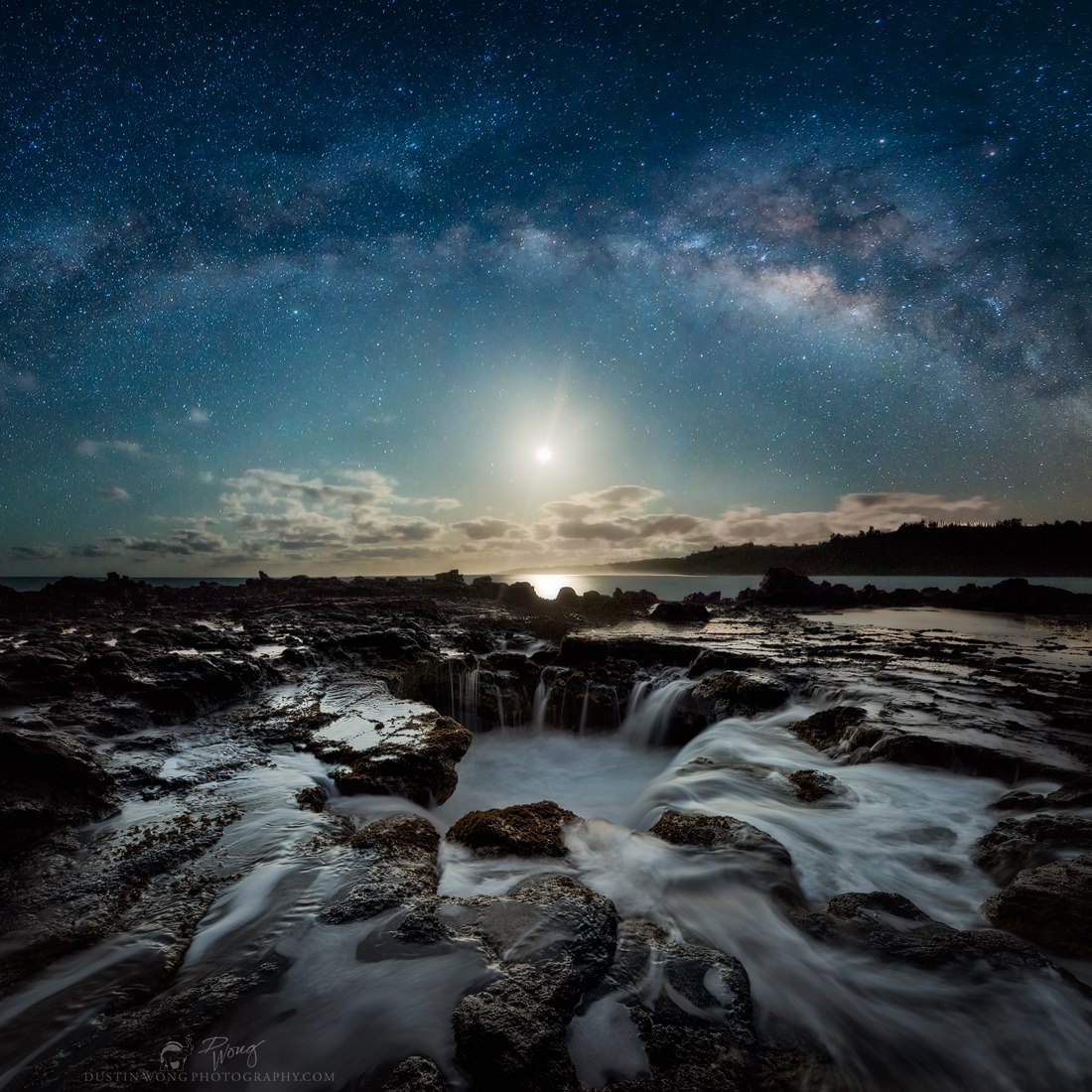 This is a personal favorite bc it represents the growth and refinement of my own post processing techniques this year. (At the beginning of the year I didn't know how to put it together). It is also special because the alignment of the moon and milky way along with the weather and wave conditions is unique and serendipitous. - Dustin Wong