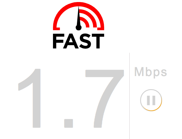 Macbook Speed Via Fast.com 