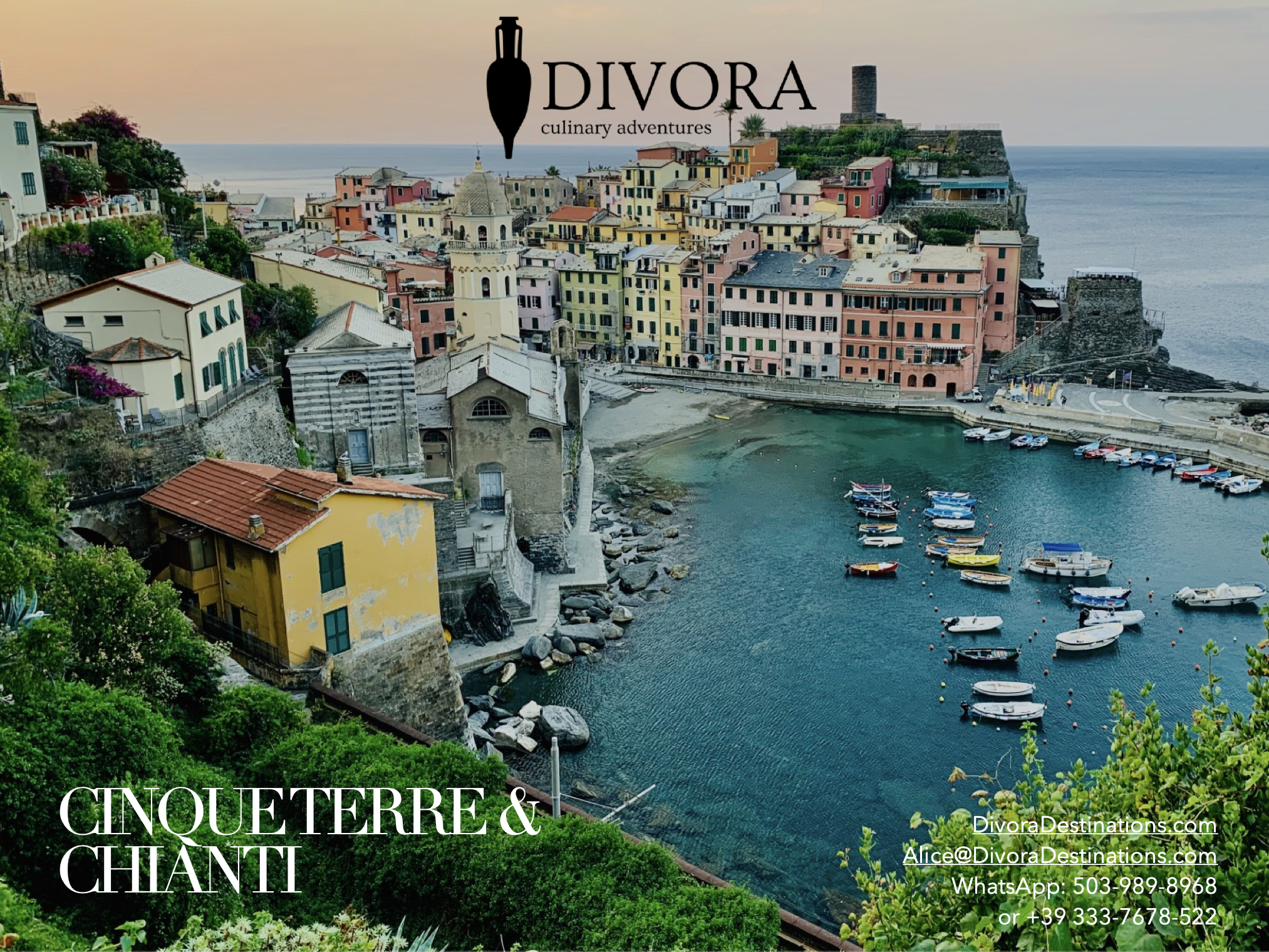 divoradestinations - culinary tour idea in Italy - cinque Terre and chianti tour