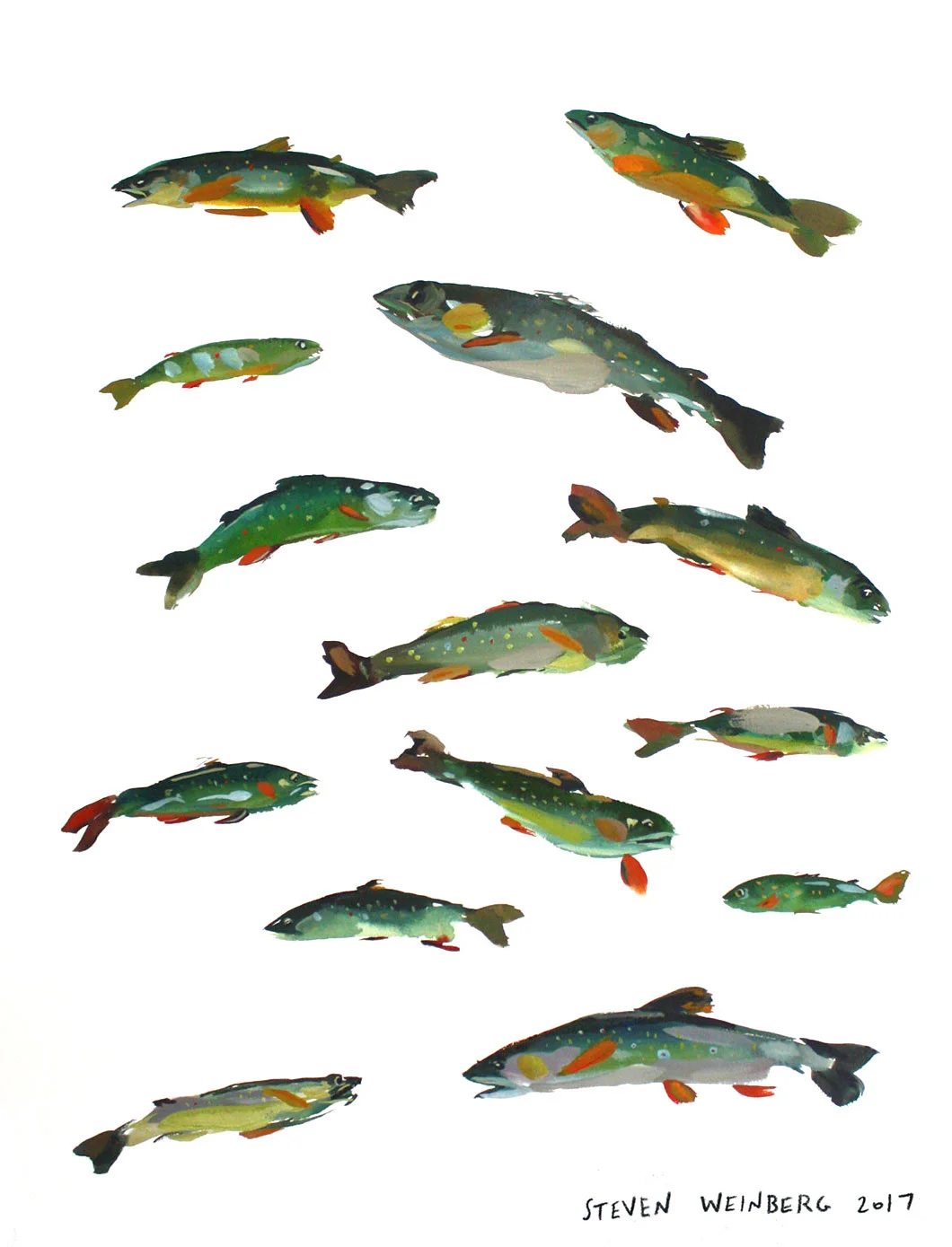 Busy Watercolor on paper. 30" x 22" $1050