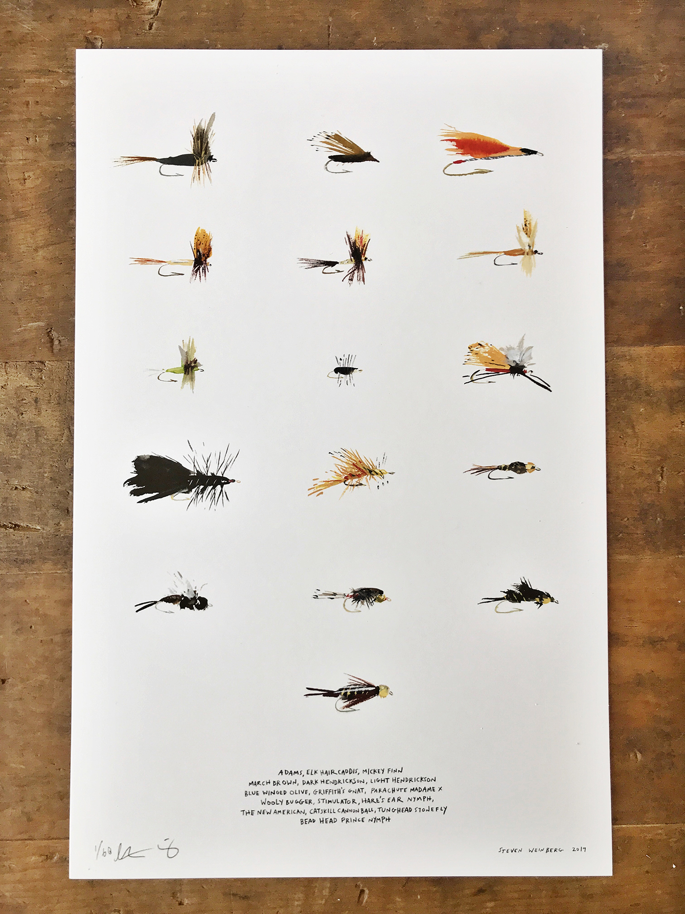 fly fishing Adams Nymph Fly Print Art print 