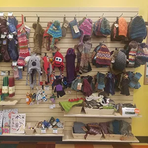 Assorted Winter Ware Find a variety of socks, hats, scarves and mittens made my Andes Gifts, Maggie's Organics and Silk Road.