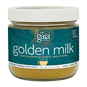 Settle down with this Golden Milk recipe that includes turmeric and ashwagandha for a relaxing evening.