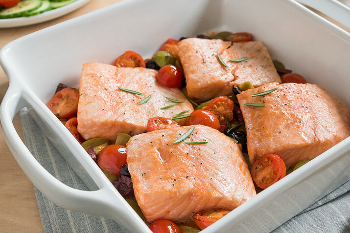 Baked Salmon Provencal with Olives
