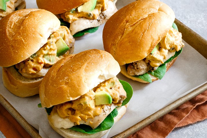 Avocado Hummus Chicken Sliders