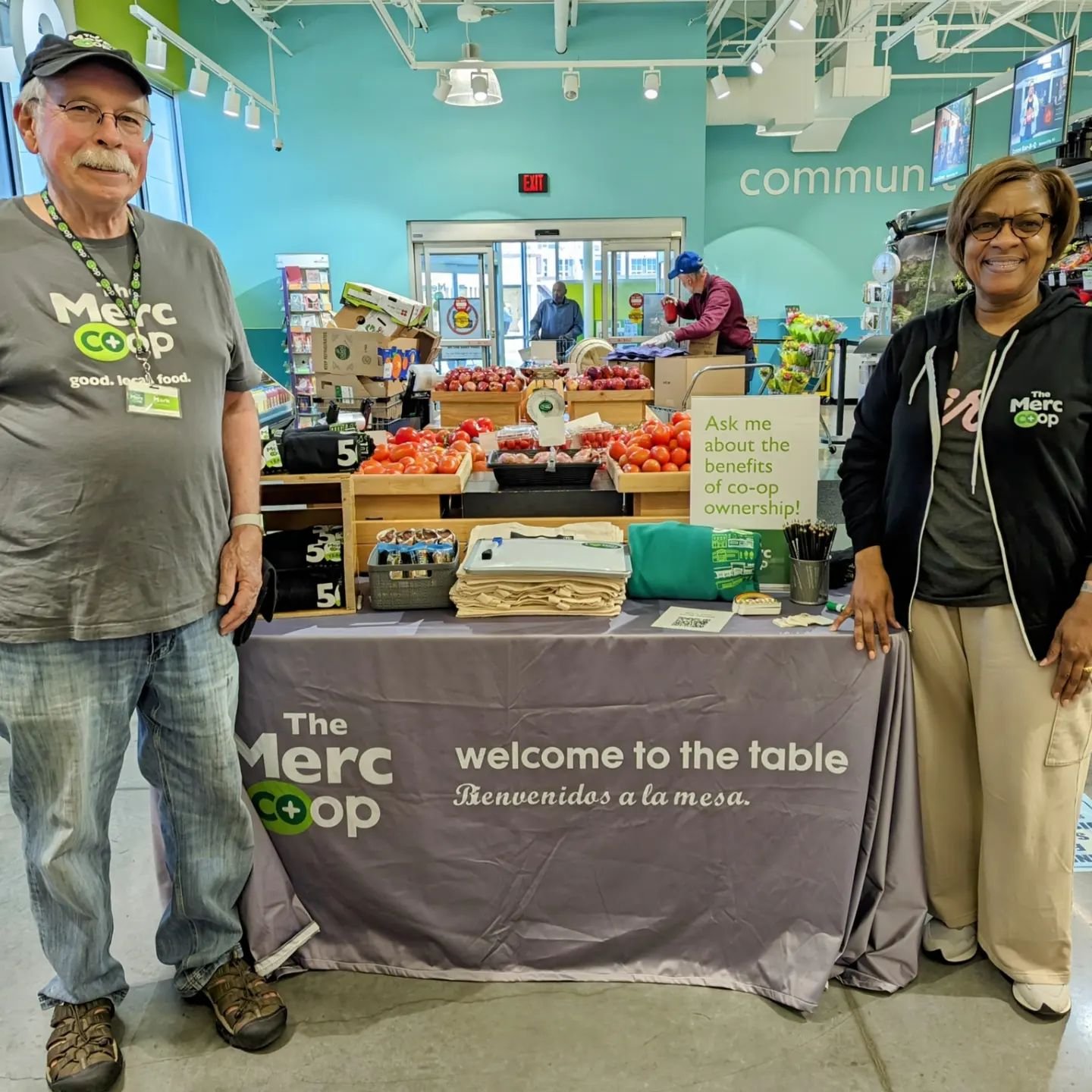 Our co-op's 50th Anniversary is this October! The Merc Co+op's Board of Directors wants to hear from you - why do you shop at the co-op? 

Board members are at both locations with giveaways and raffles, to gather your stories and to unveil our new 50