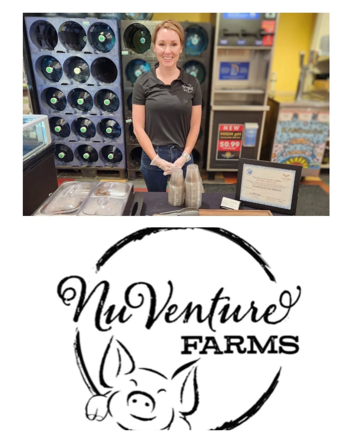 Today till 2:00, new #local vendor NuVenture Farms is sampling their pasture-raised pork inside and outside the Lawrence store!
#veteraranowned #shoplocal