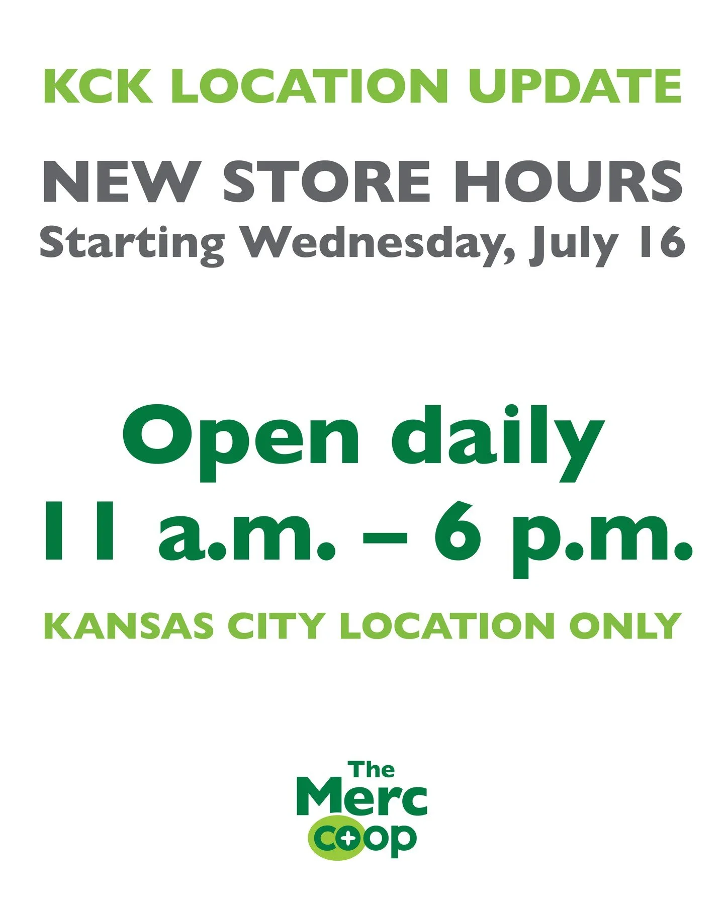 In order to provide our customers with a high-quality shopping experience, our Kansas City location will be open daily from 11:00 am to 6:00 pm, effective tomorrow - Wednesday, July 16.
This change is due to limited available staffing. We appreciat