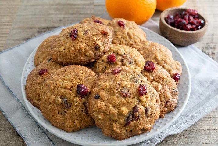 Tangerine Cranberry Oatmeal Cookies