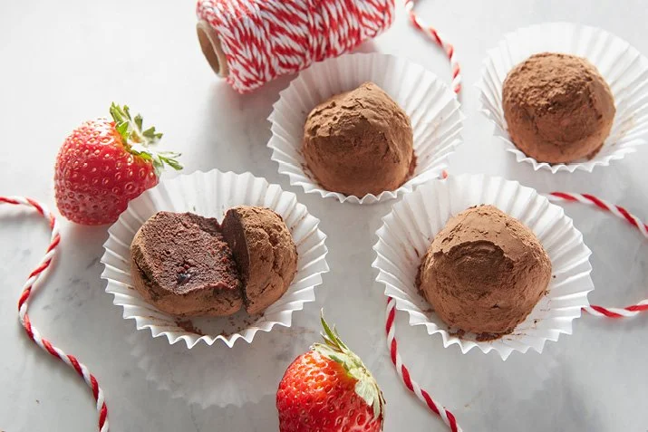   Dark Chocolate Strawberry Truffles    Get the recipes  