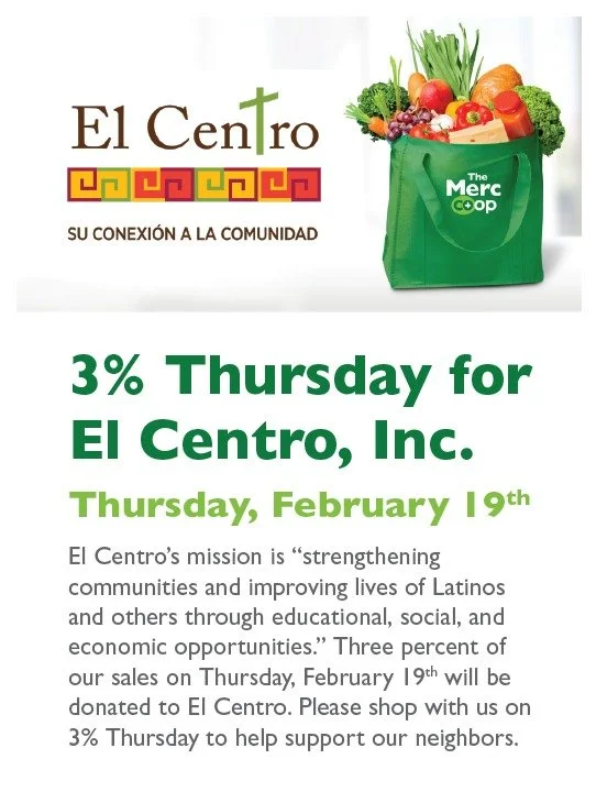 Care for community is at the heart of our cooperative principles, and we believe we are made stronger by the diversity of cultures and backgrounds represented here. 

We're lifting up the work of El Centro Inc. @elcentroinc Thursday, February 19, we&