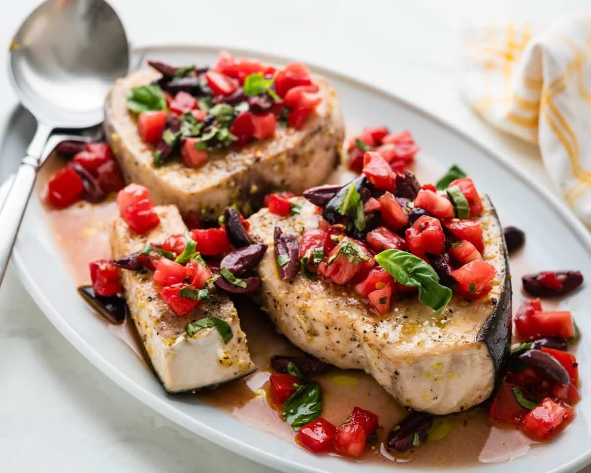 Baked Swordfish with Tomato Relish