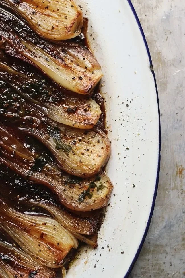 Espresso-Braised Spring Onions