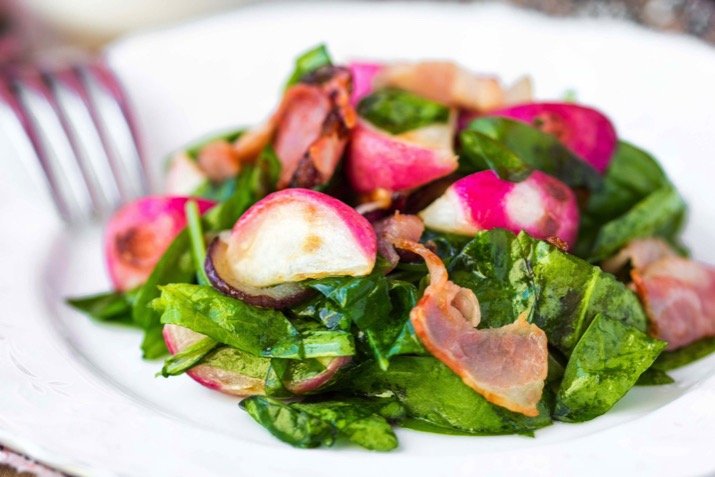 Roasted Radishes with Bacon