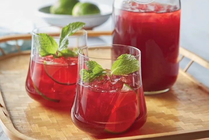  Hibiscus, Lemongrass and Mint Tea    Get the recipe  