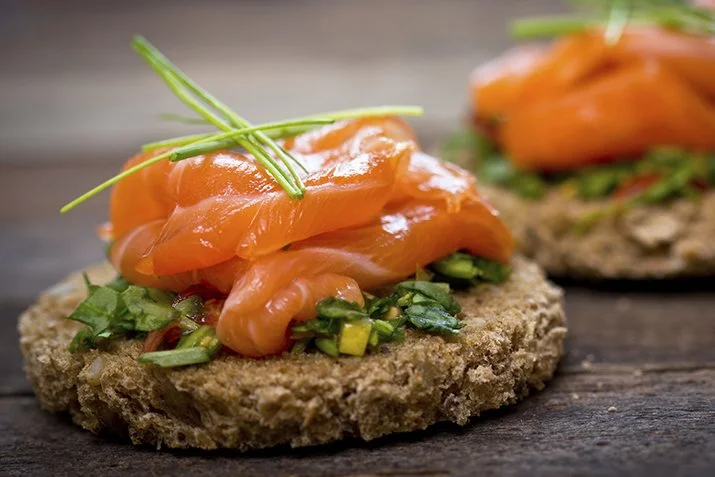 Canapes with Smoked Salmon and Fresh Herbs