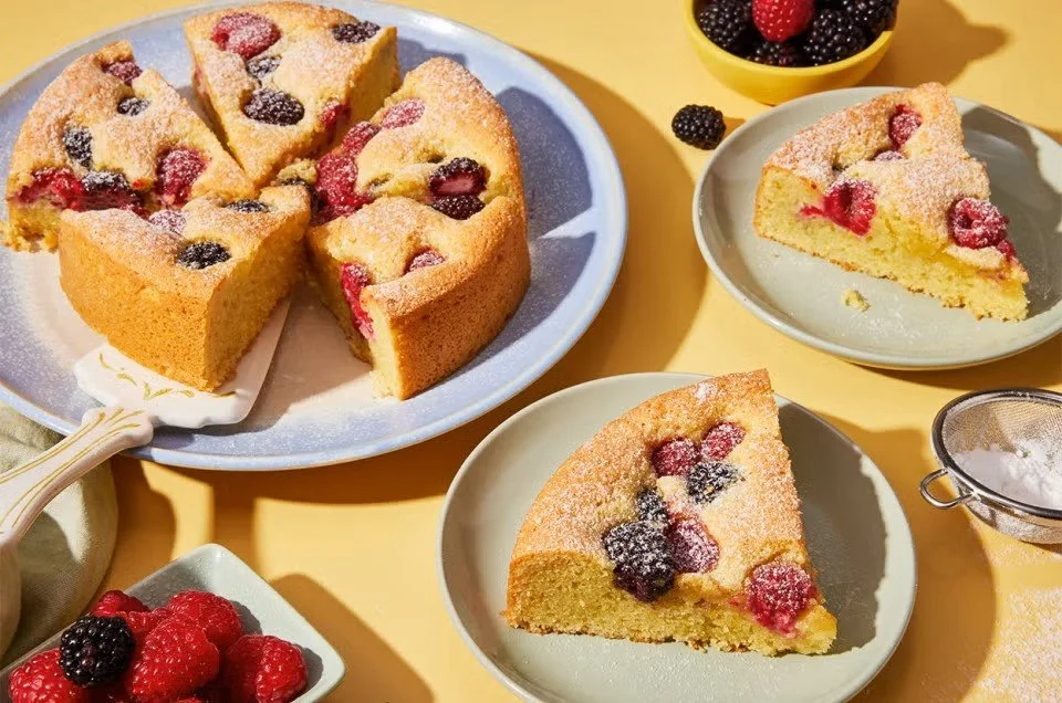  Sunken Berry Almond Cake - King Arthur Flour   Get the recipe  