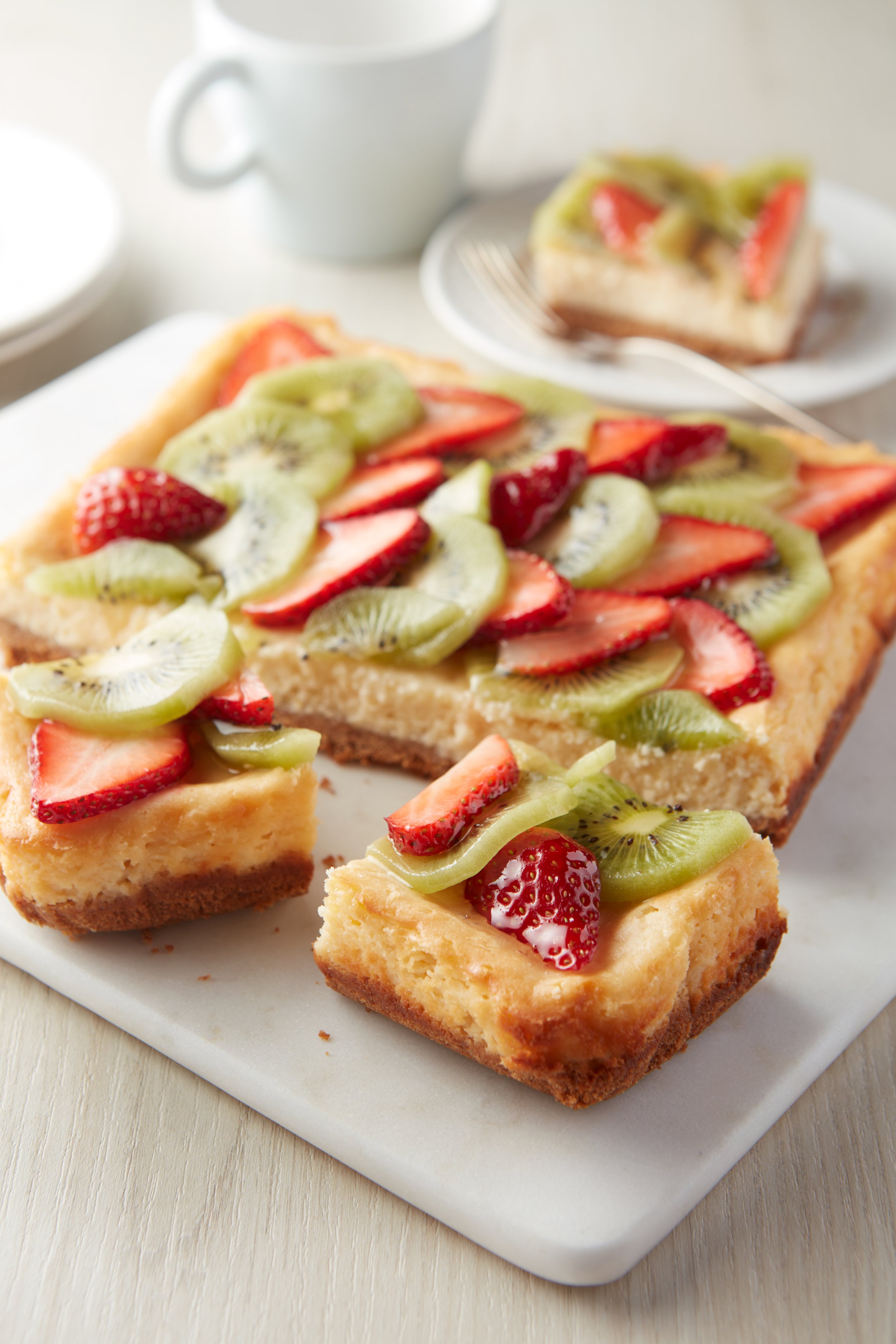 Kiwi Strawberry Cheesecake Bars