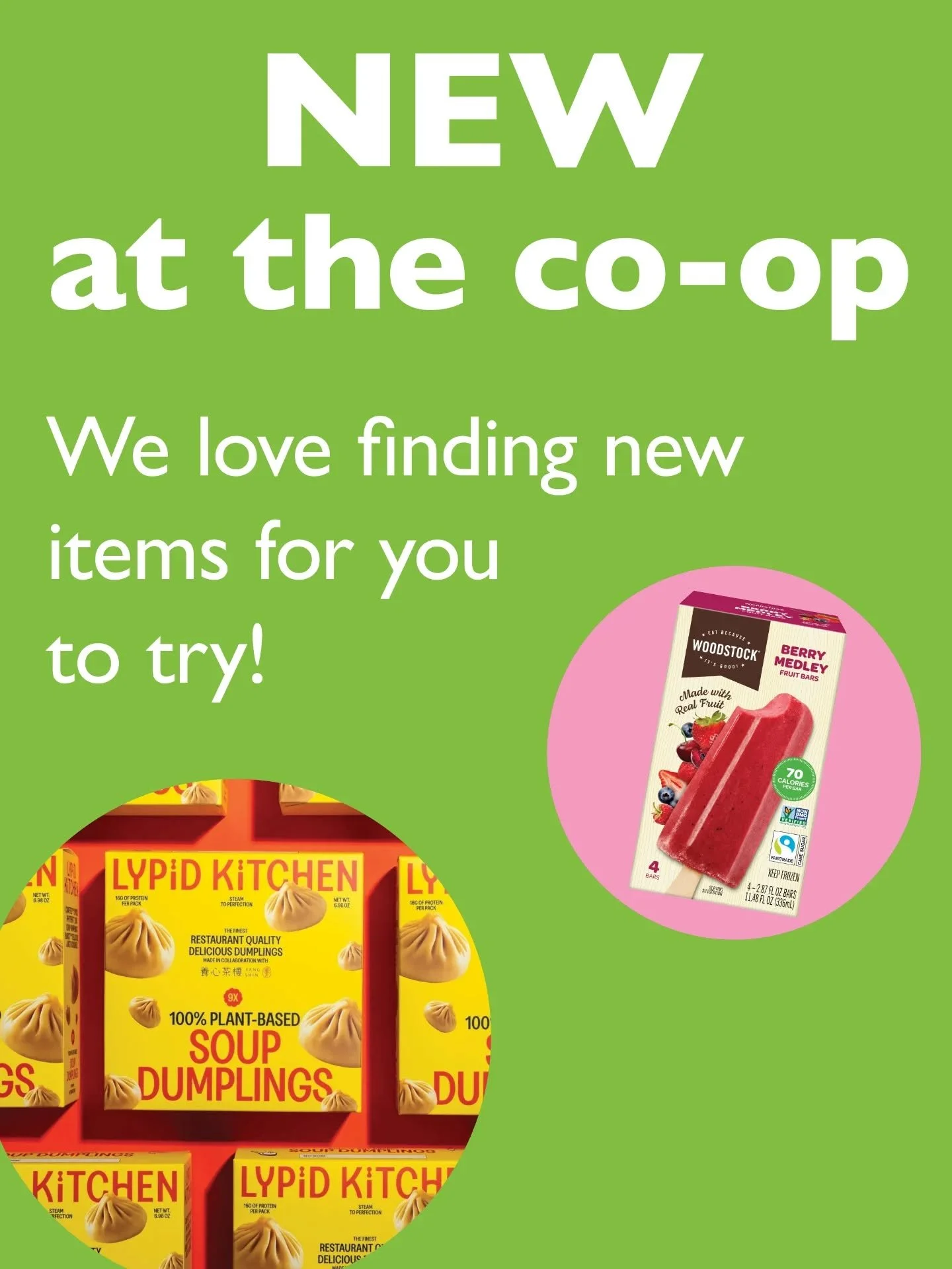 New items at the co-op this month! From seasonal Merc Made lattes to frozen entrees to little treats, we love finding new things to try. 

See what's new in June on our blog, at the link in our bio!