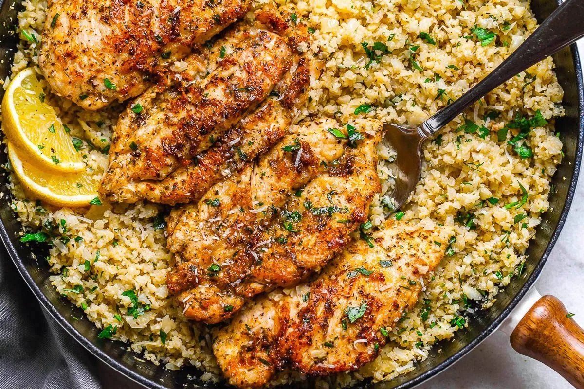 Garlic Butter Chicken with Cauliflower Rice