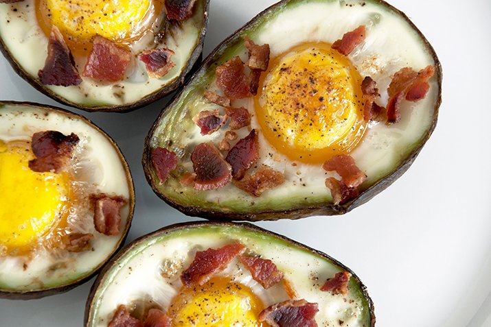 Eggs Baked in Avocado with Bacon