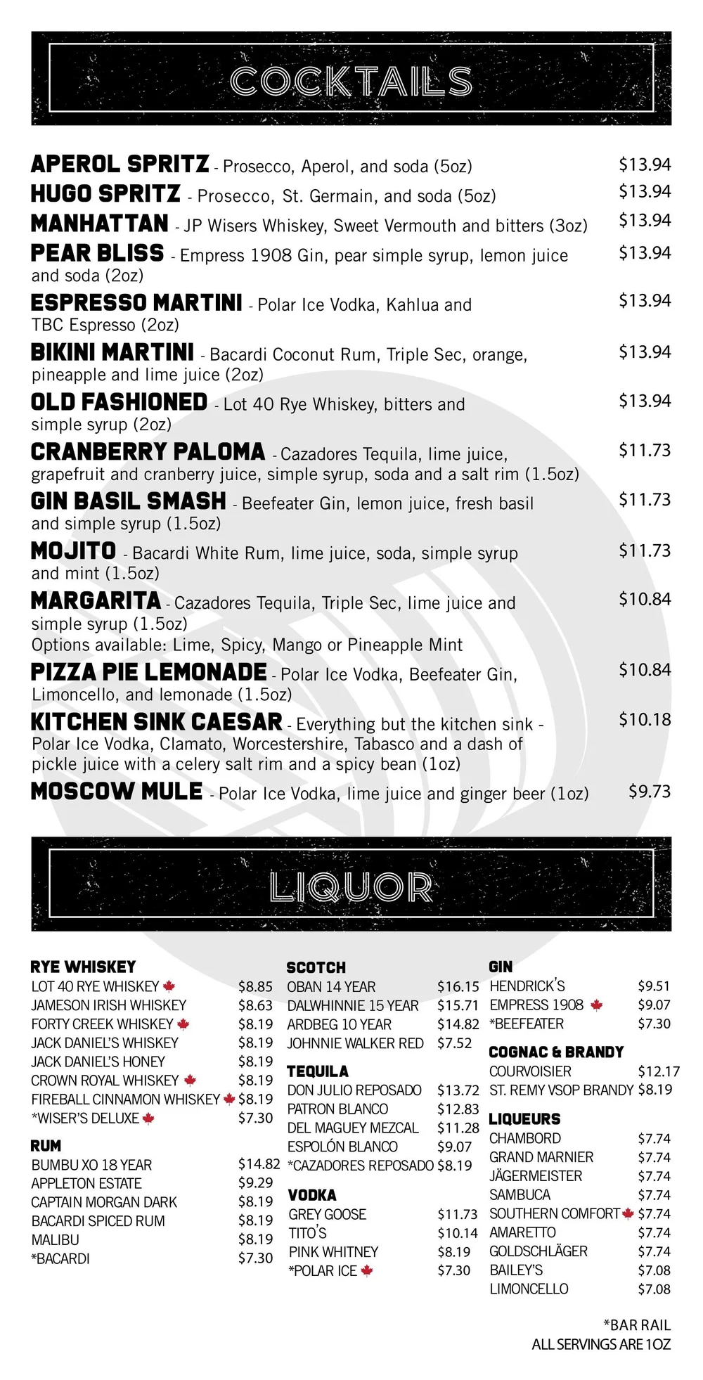 tobacco road drink menu Toboggan Brewing Co.