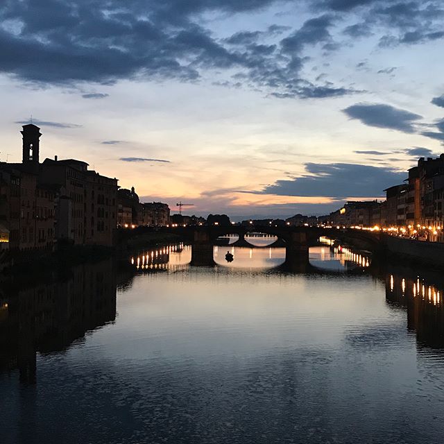 One down to the minute sprint through the airport to make our connection made us appreciate this pretty evening in Florence even more.