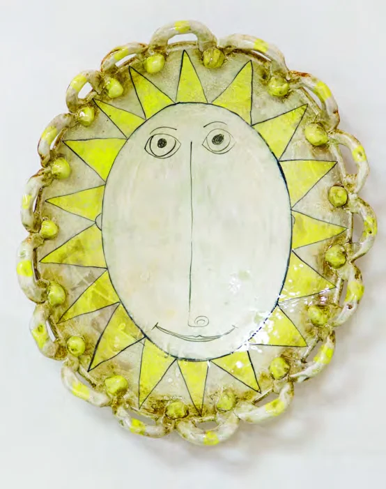 Large oval platter 2016, stoneware, slip, stain, glaze 20x17x6 inches