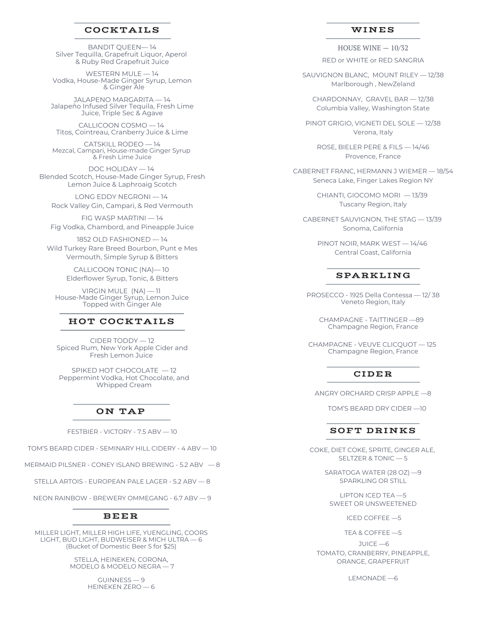 Eat & Drink — Western Inn