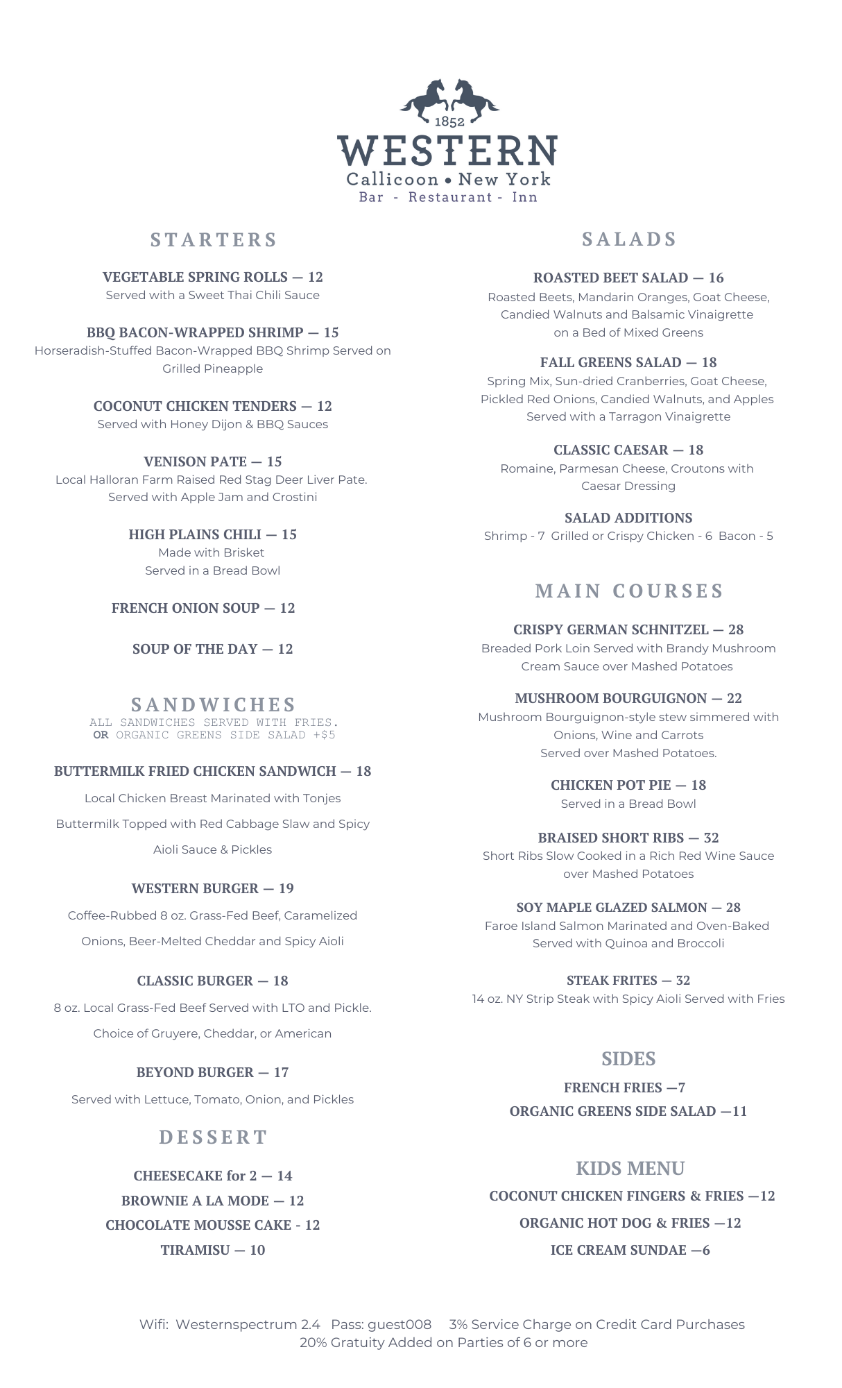 Eat & Drink — Western Inn