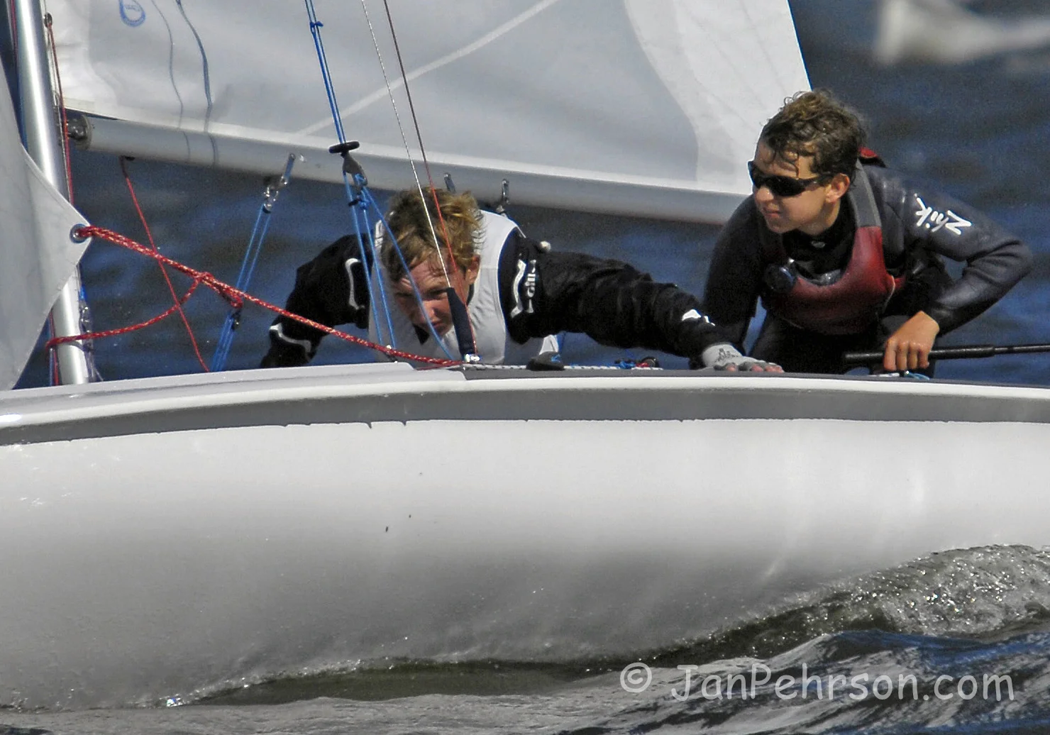 C420 Midwinters, Jensen Beach, Feb 15, 2014 US Sailing Center Martin County Day 1 - sail number 5775 Romain Screve and Andrew Person (0202bA)