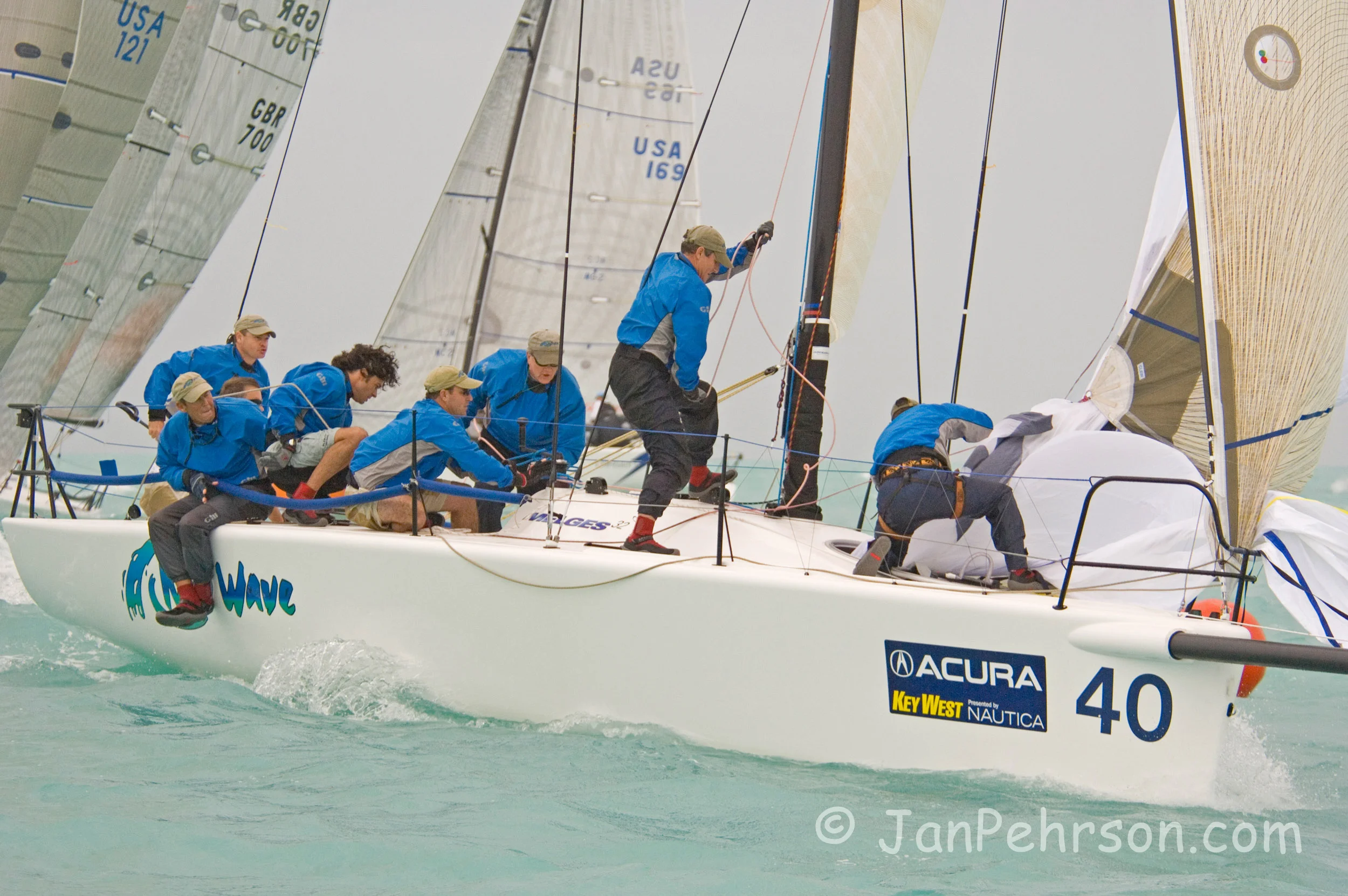 Acura Key West Race Week 2008, Florida, Day 1 of Racing, Division 1,Melges32,New Wave,Clearwater FL (00248)