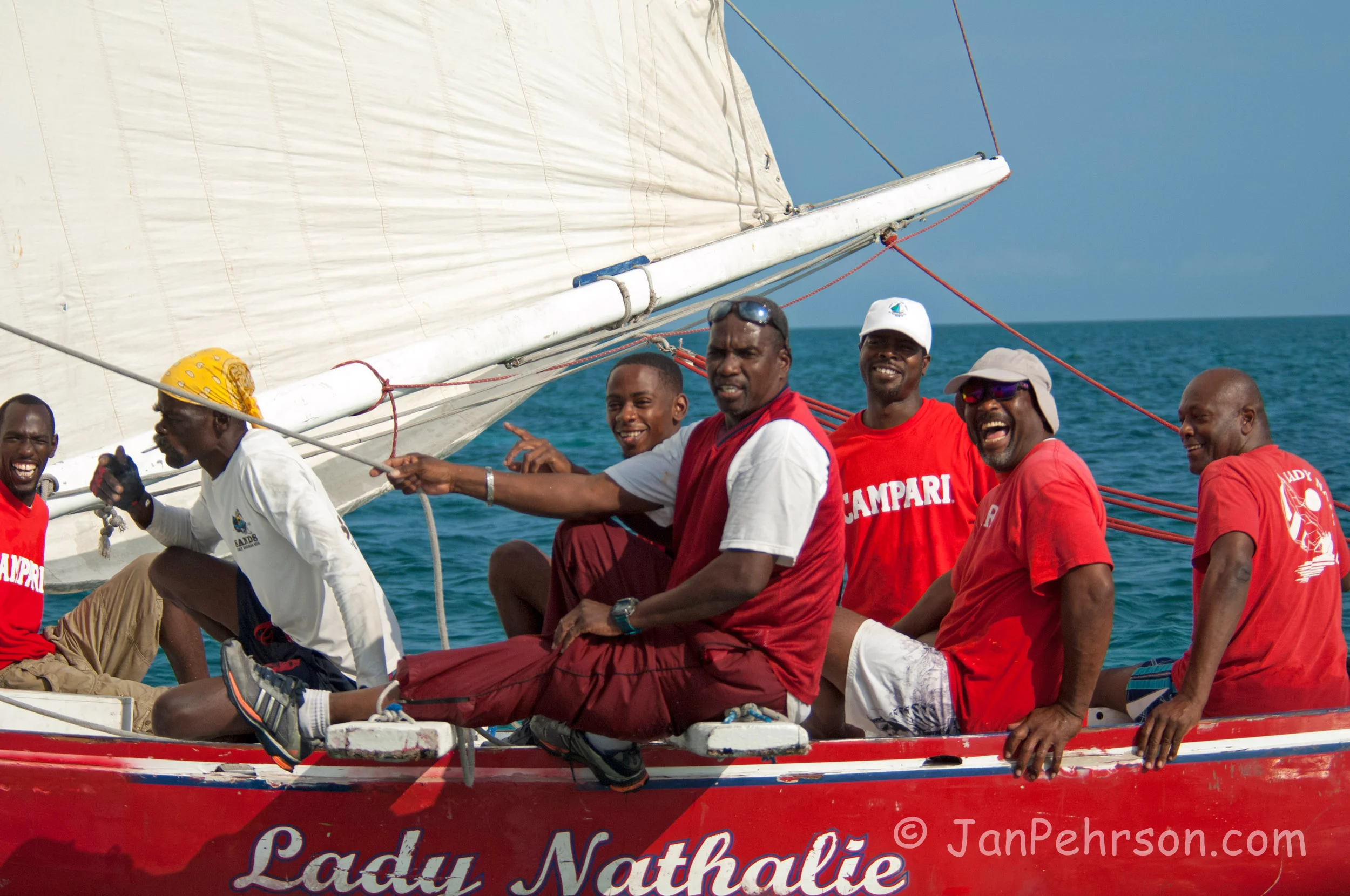 Catch Me If You Can Regatta - Nassau 2017 - Winning Crew of Catch Me If You Can Regatta, Lady Nathalie, Skipper Clyde Rolle on Right