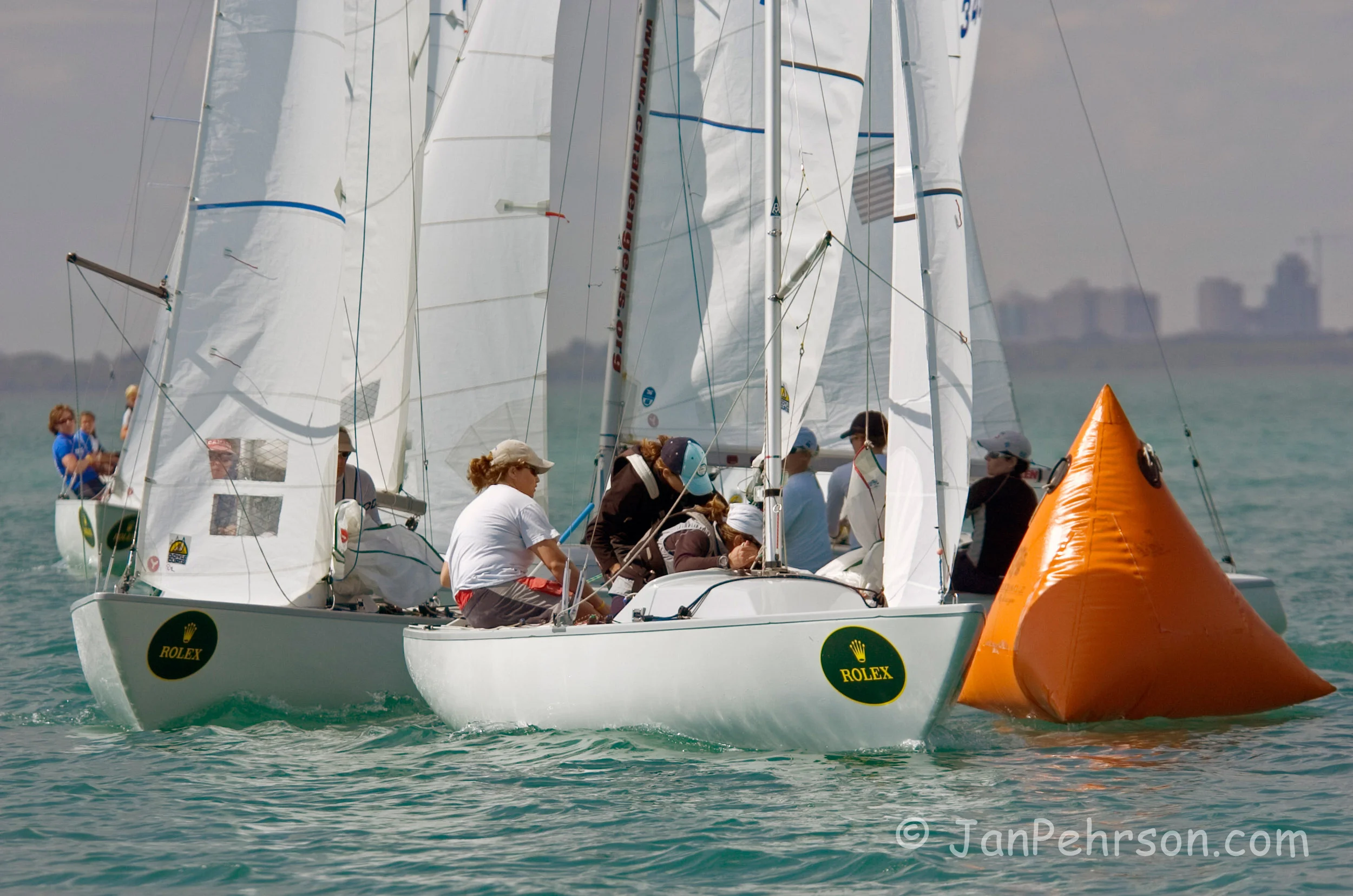 January 2005, Miami, Florida, Olympic Class Regatta, Yngling Class, Sally Barkow (0127_1_037)