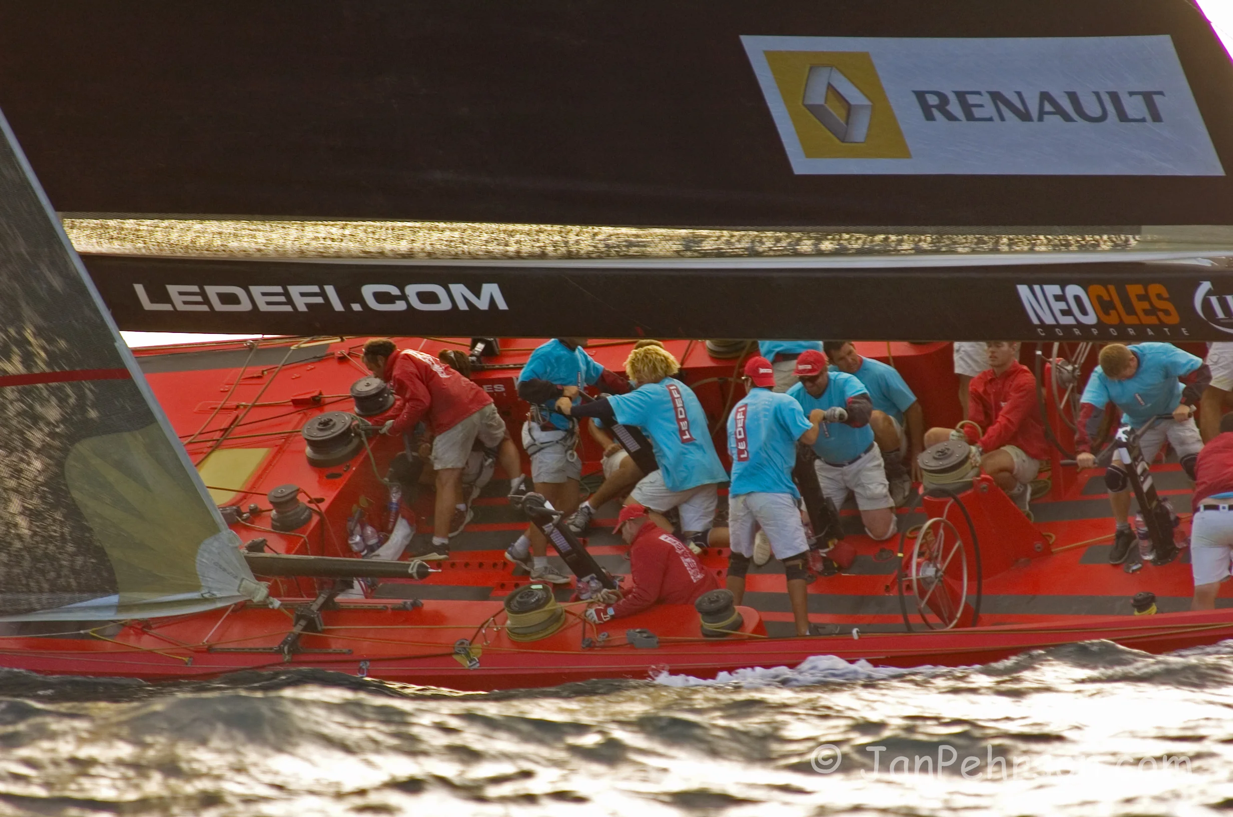 October 2004, Valencia, Spain, Americas Cup Racing, Yacht Le Defi (1011_3_0048)