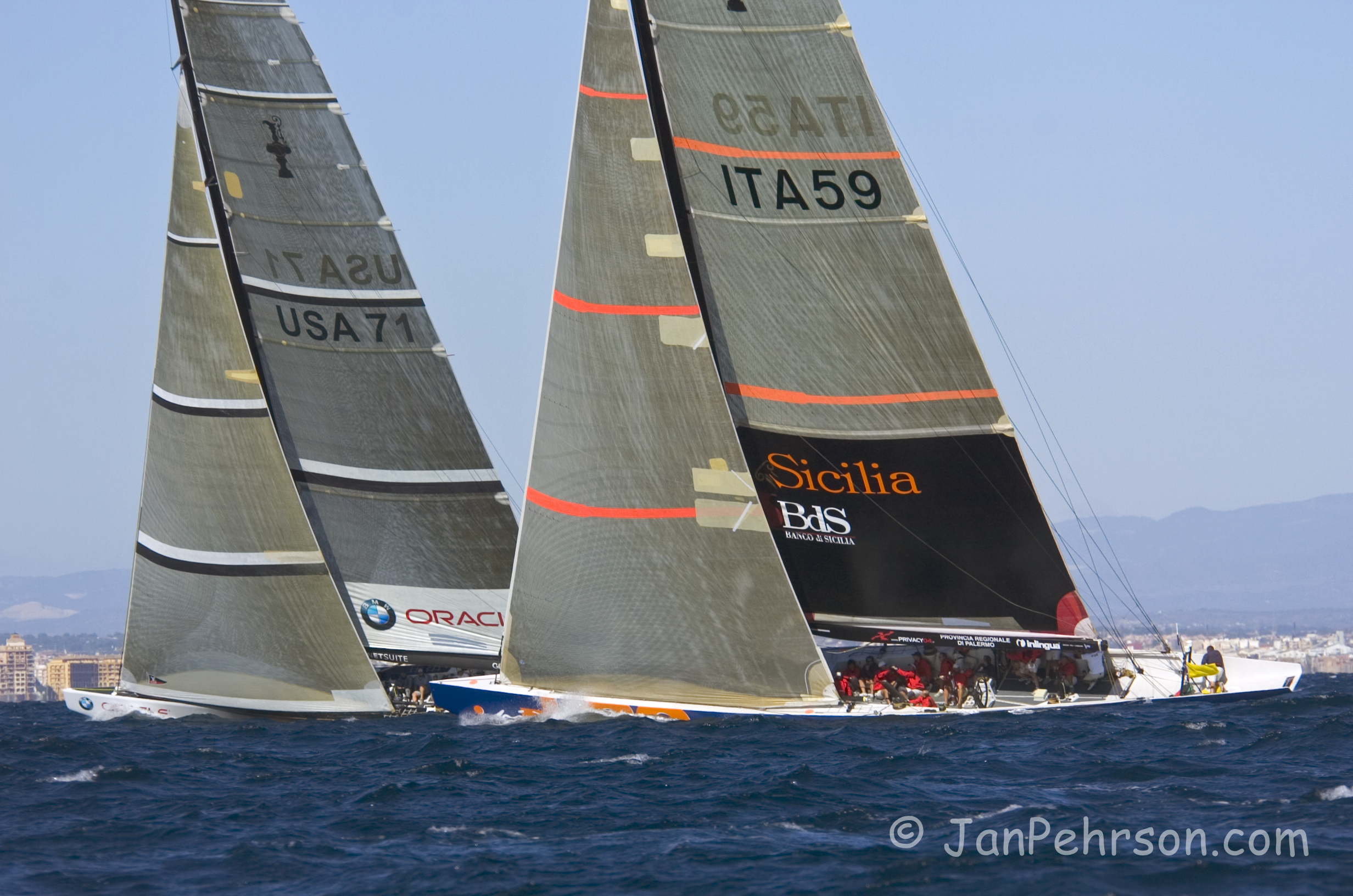 October 2004, Valencia, Spain, Americas Cup Racing, Act3 Starts and Fleet Races (1011_1_0032)
