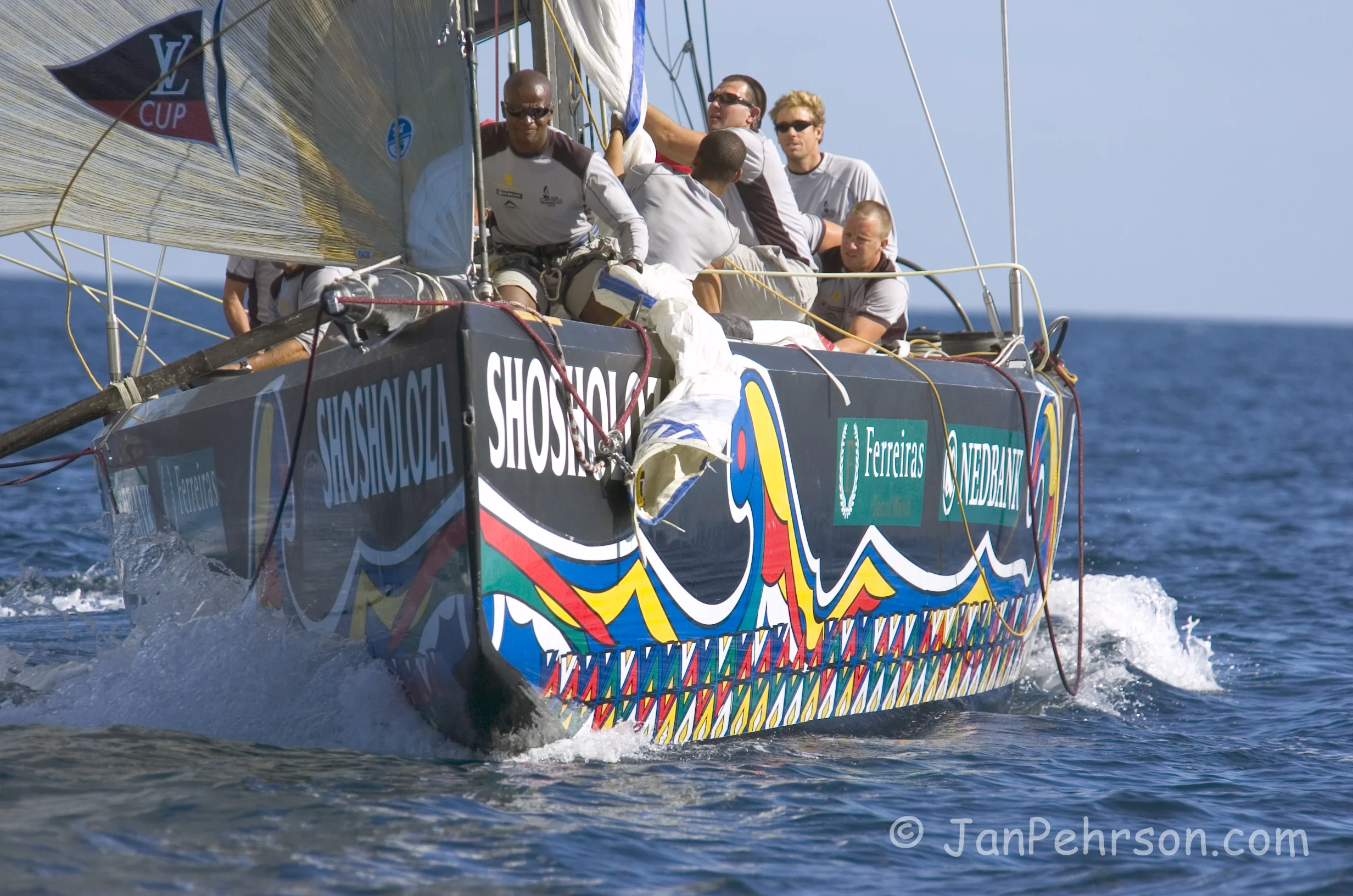 October 2004, Valencia, Spain, Americas Cup Racing, Yacht Shosholoza (1011_3_0030)