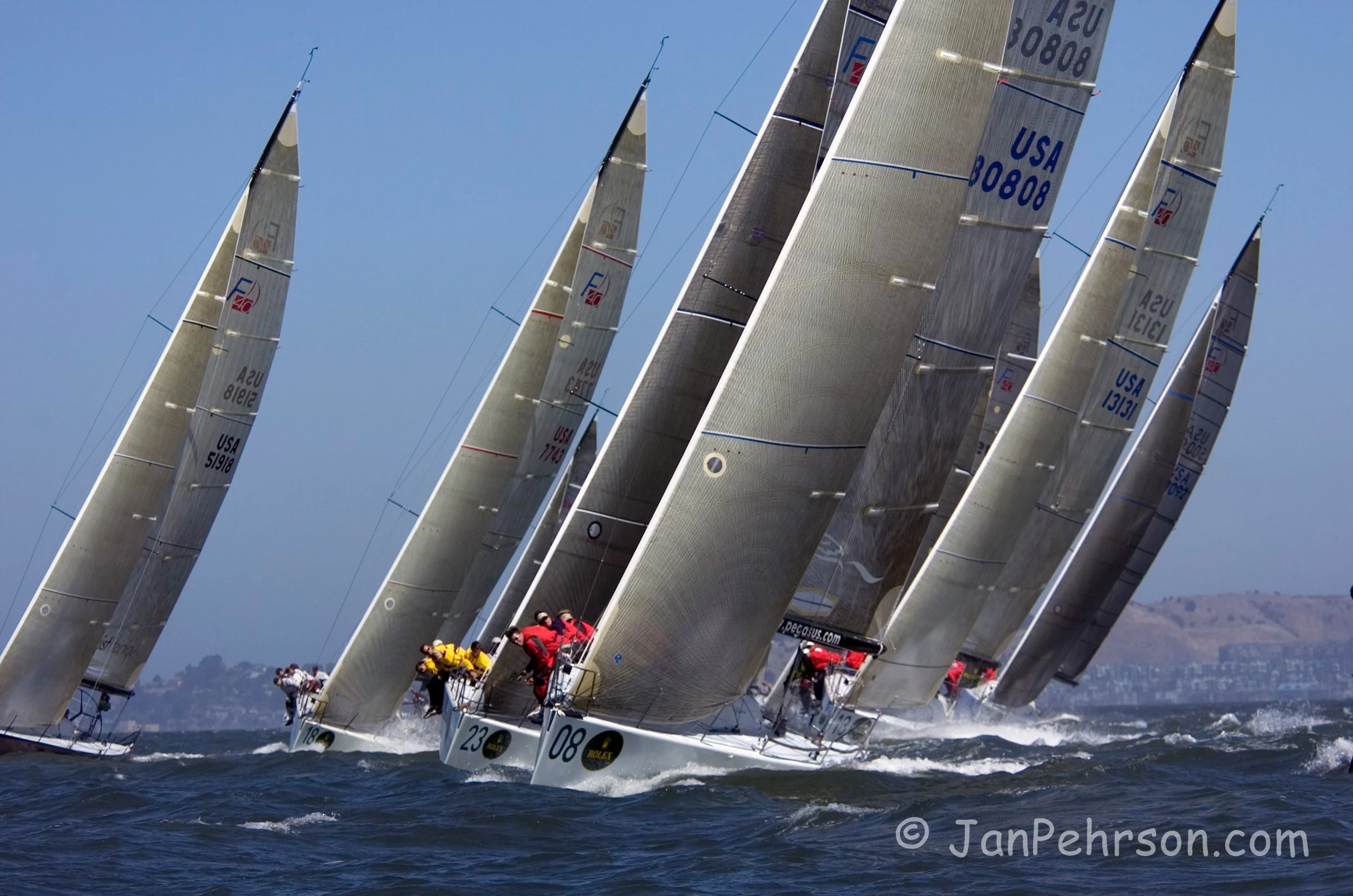 September 2004, San Francisco, California, Farr 40 Class Worlds, Fleet Shots (0909_1_0007)