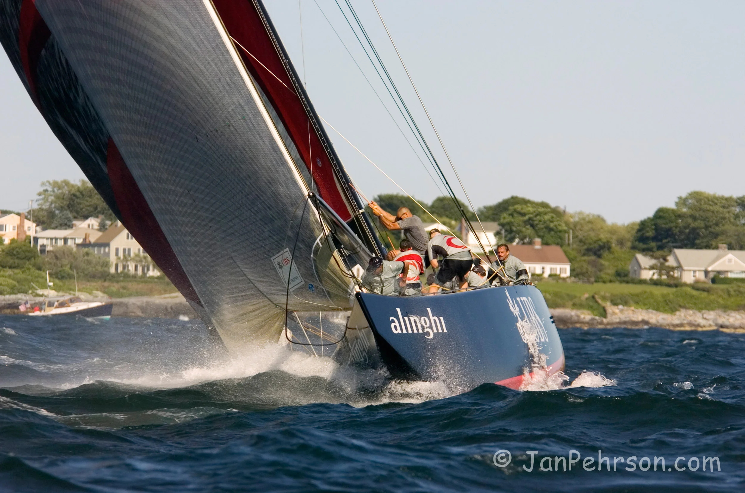 June 2004, Newport, Rhode Island, Americas Cup Racing, Oracle vs. Alinghi, UBS Trophy (UBS 2004_06_20_0_0001)
