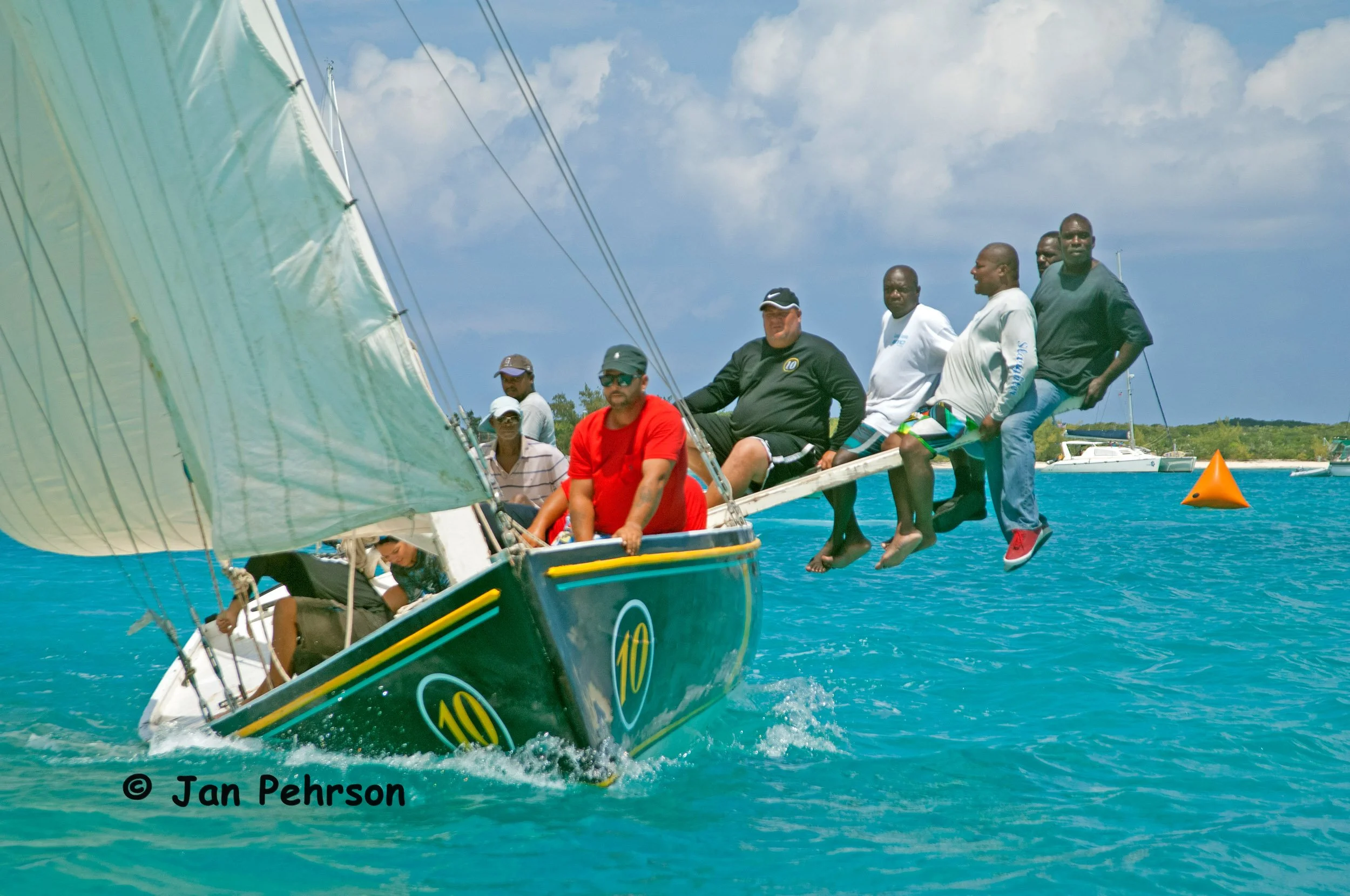 April 2018, Georgetown, Exuma, Bahamas, National Family Island Regatta, Day 2, Class A, Ruff Justice, Joshua Greene, Long Island (0574)