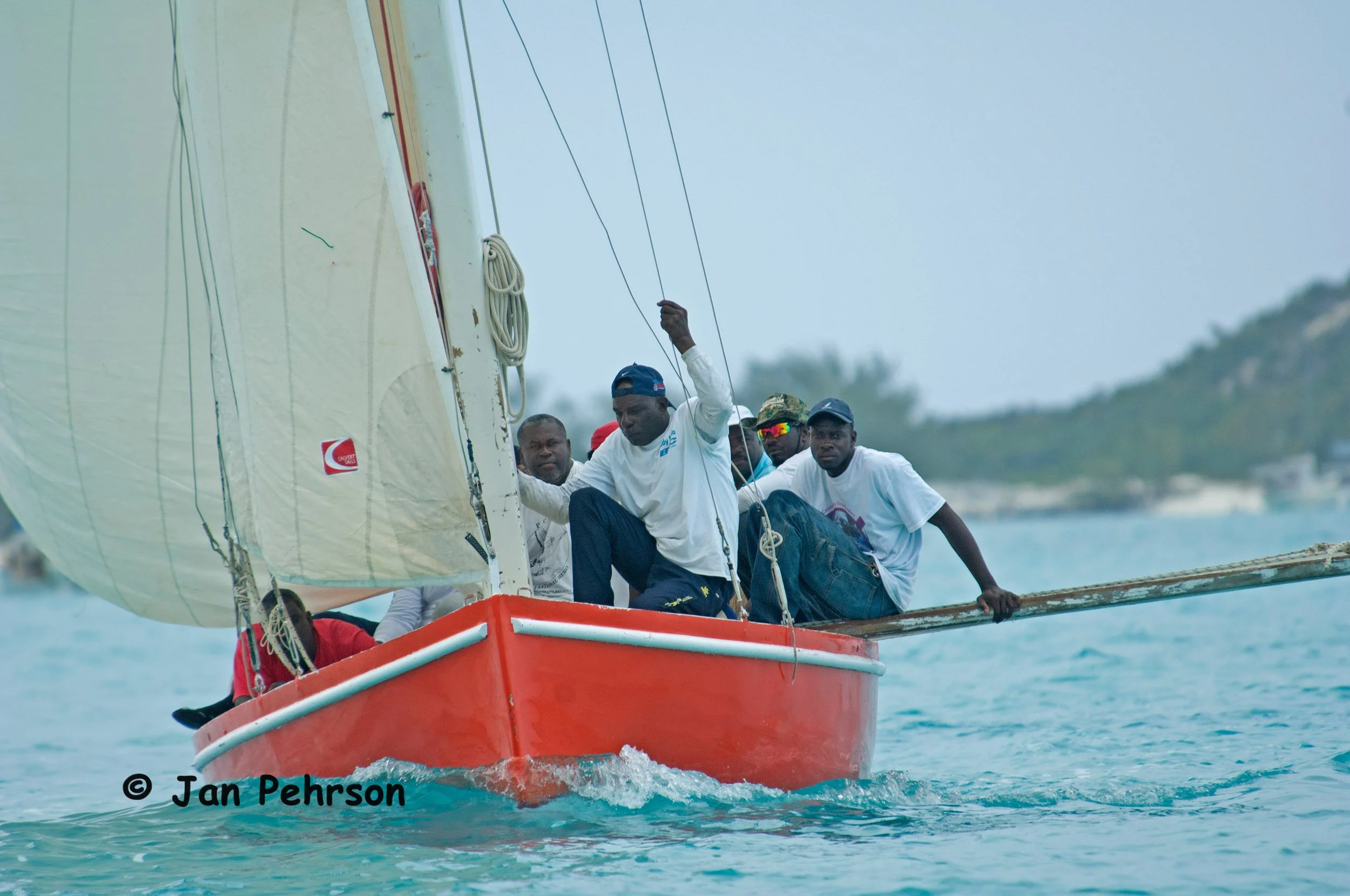 April 2018, Georgetown, Exuma, Bahamas, National Family Island Regatta, Day 2, Class B, 2nd Place, Lady Sonia, Buzzy Rolle, George Town, Exuma (0082)