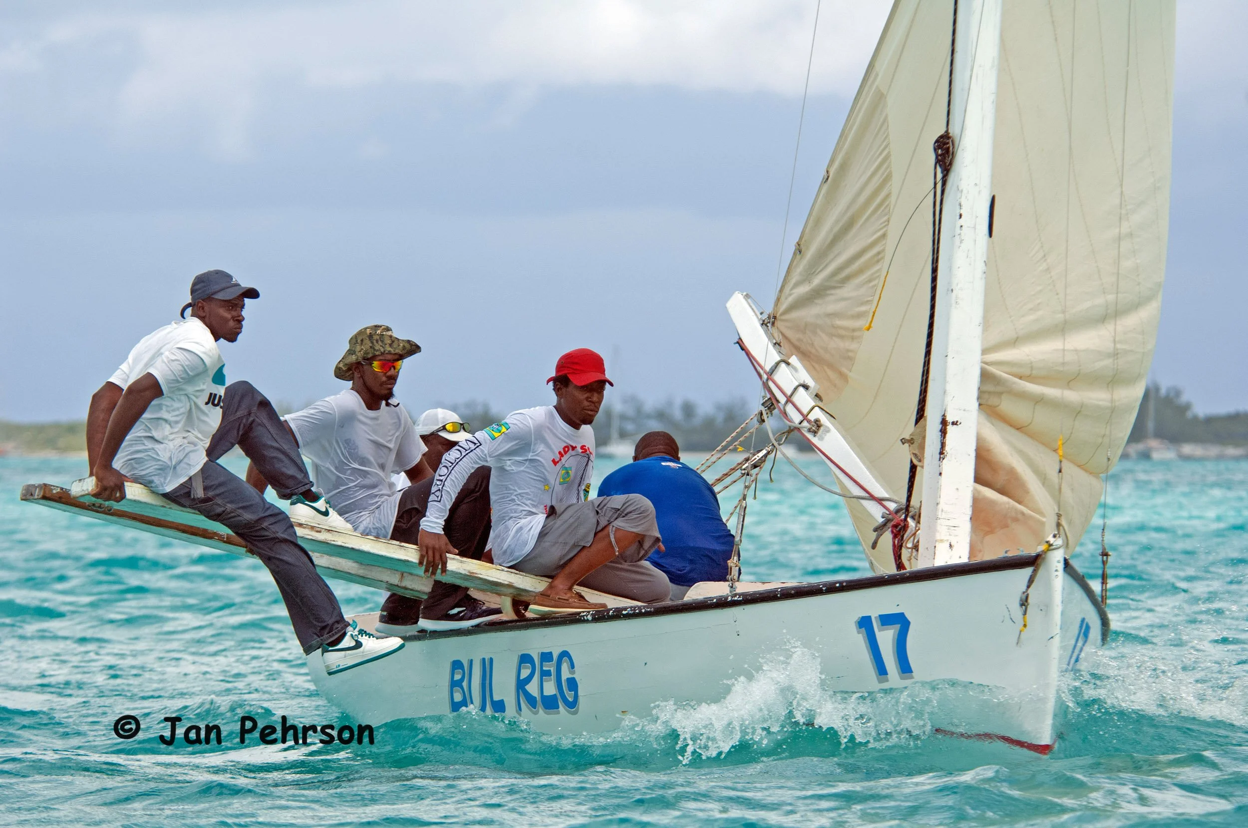 April 2018, Georgetown, Exuma, Bahamas, National Family Island Regatta, Day 3, Class C, Bul Reg, Buzzy Rolle, George Town (0422)