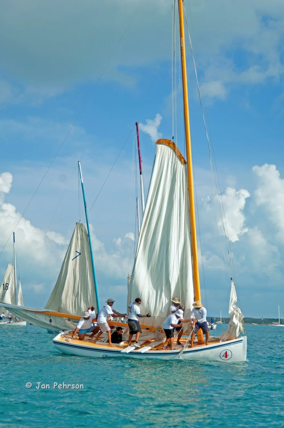 April 2018, Georgetown, Exuma, Bahamas, National Family Island Regatta, Day 2, Class B, 3rd in Class, Susan Chase V, Stefan Knowles, Mangrove Bush, Long Island (0025)
