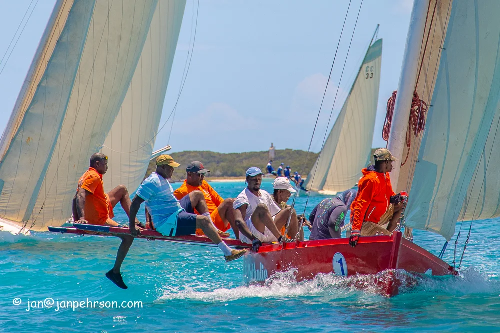 April 2019, George Town, Exuma, Bahamas, Family Island Regatta Day 1 Cup Race, B Class, Lady Nathalie (0304)