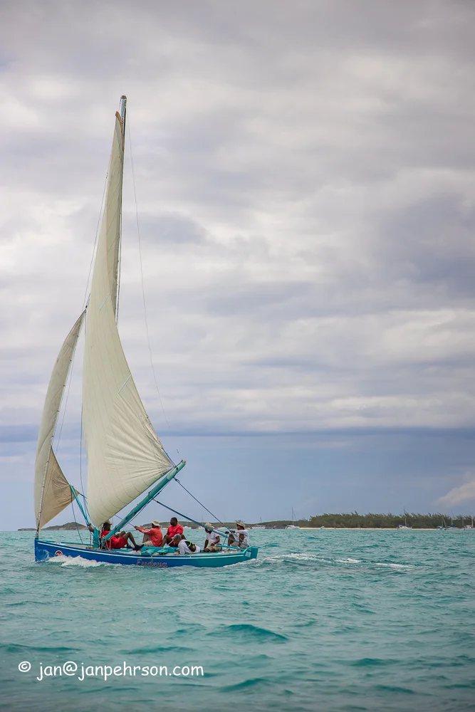 April 2019, George Town, Exuma, Bahamas, Family Island Regatta Day 1 of Championship, B Class, Eudeva (0551)