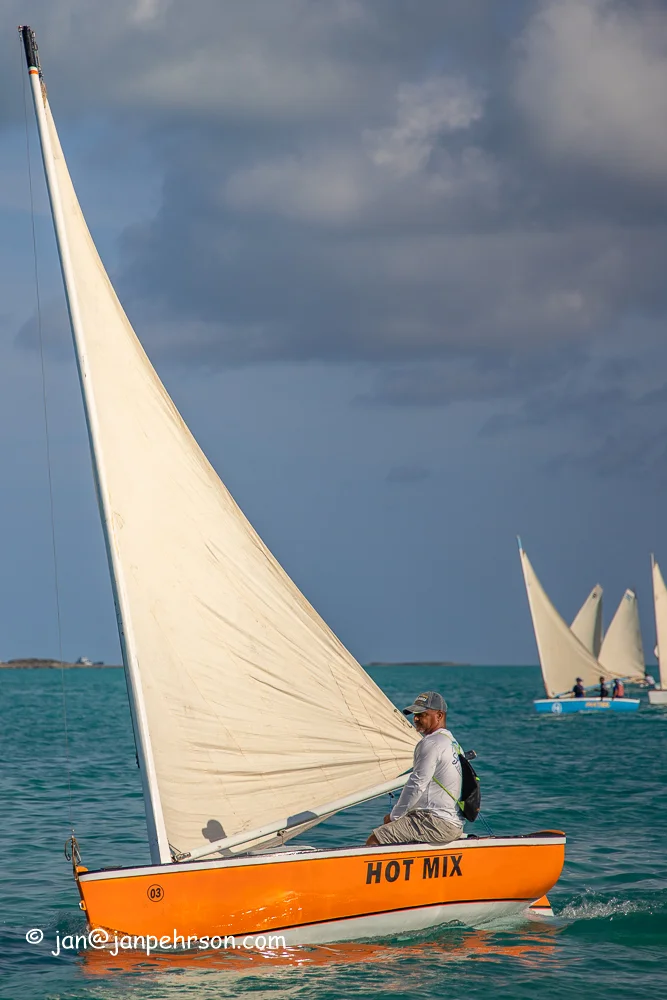April 2019, George Town, Exuma, Bahamas, Family Island Regatta Day 2 of Championship, E Class, Hot Mix (0037)