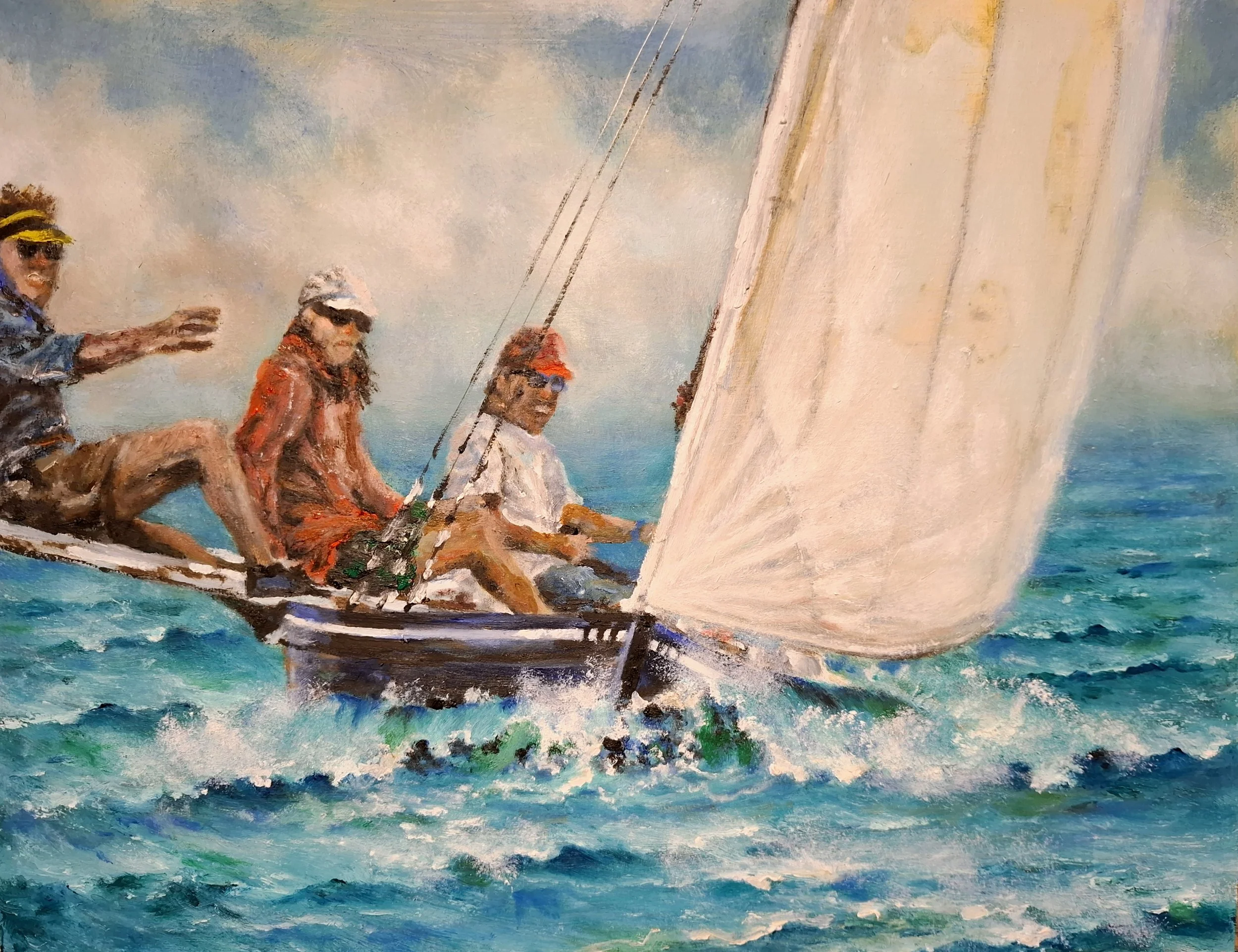 B-Class Bahamian Sloop Lonesome Dove sailing in the 2025 Best of the Best Regtta, Nassau, Bahamas