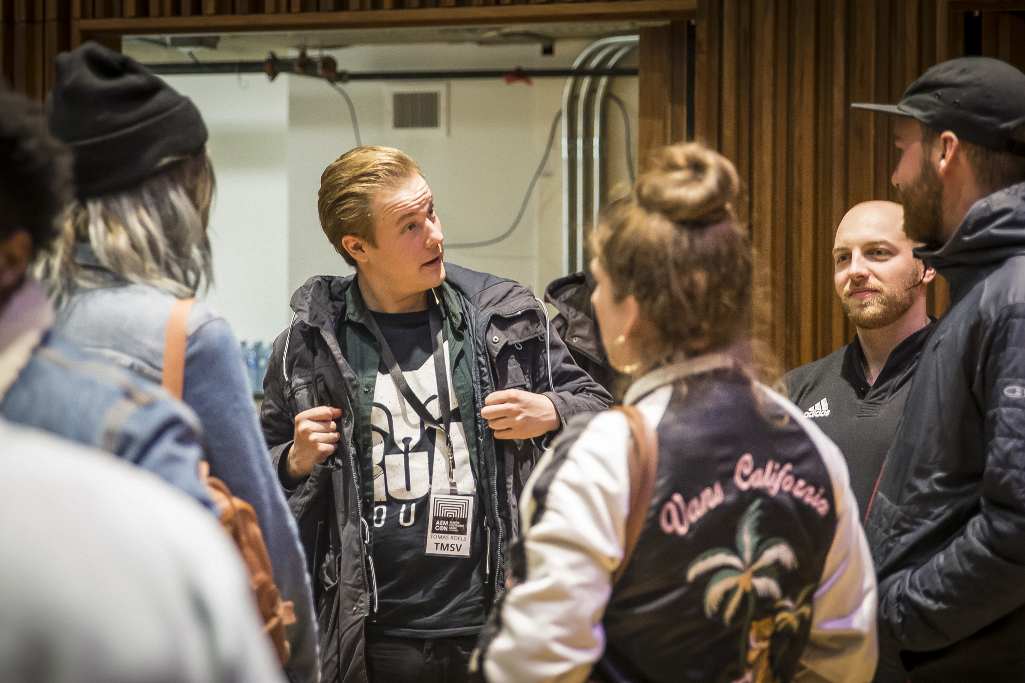Networking with TMSV, Carissa Gem, Kate Roberts, and others in the halls of Studio Bell. Photo: Neil McElmon (@consertsocks)