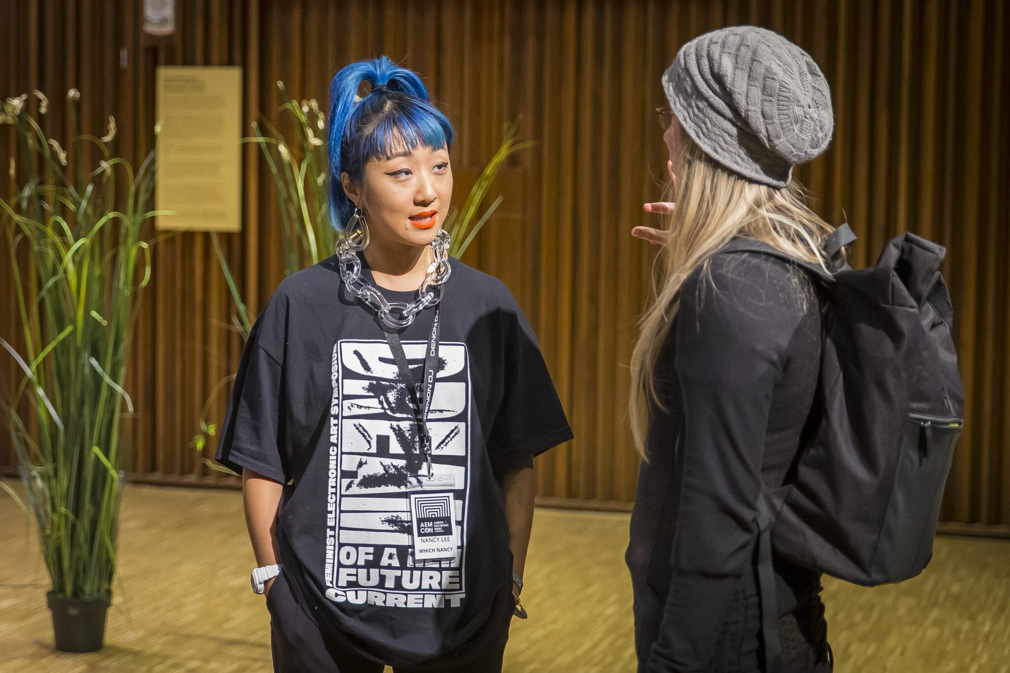 Networking with Nancy Lee at AEMCON, 2018. Photo: Neil McElmon (@concertsocks)