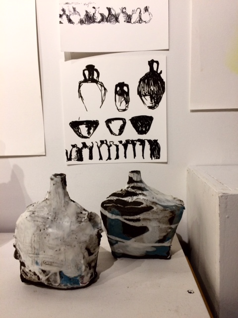 Pots and drawings by Devin Dougherty